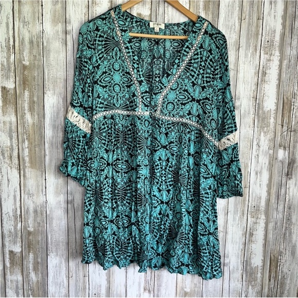 Umgee Tops - Umgee Mint Lace Tunic